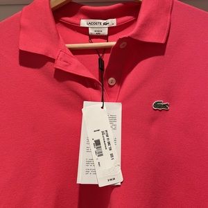 NWT Lacoste polo, pink, new with tag